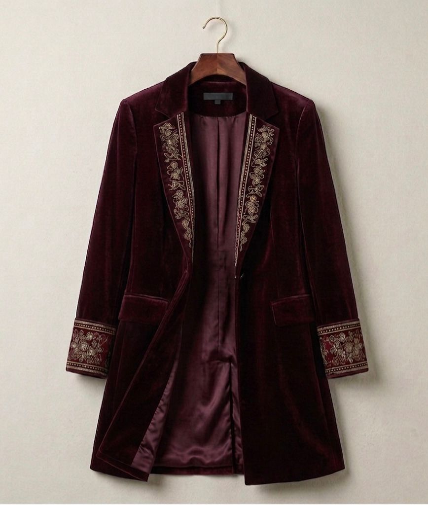 ELISE | Velvet blazer with structured silhouette