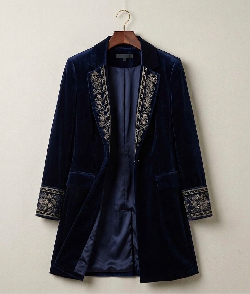 ELISE | Velvet blazer with structured silhouette
