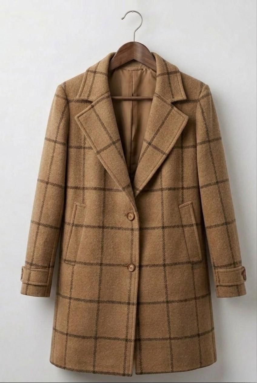 MARGARET | Long-line coat with heritage tweed