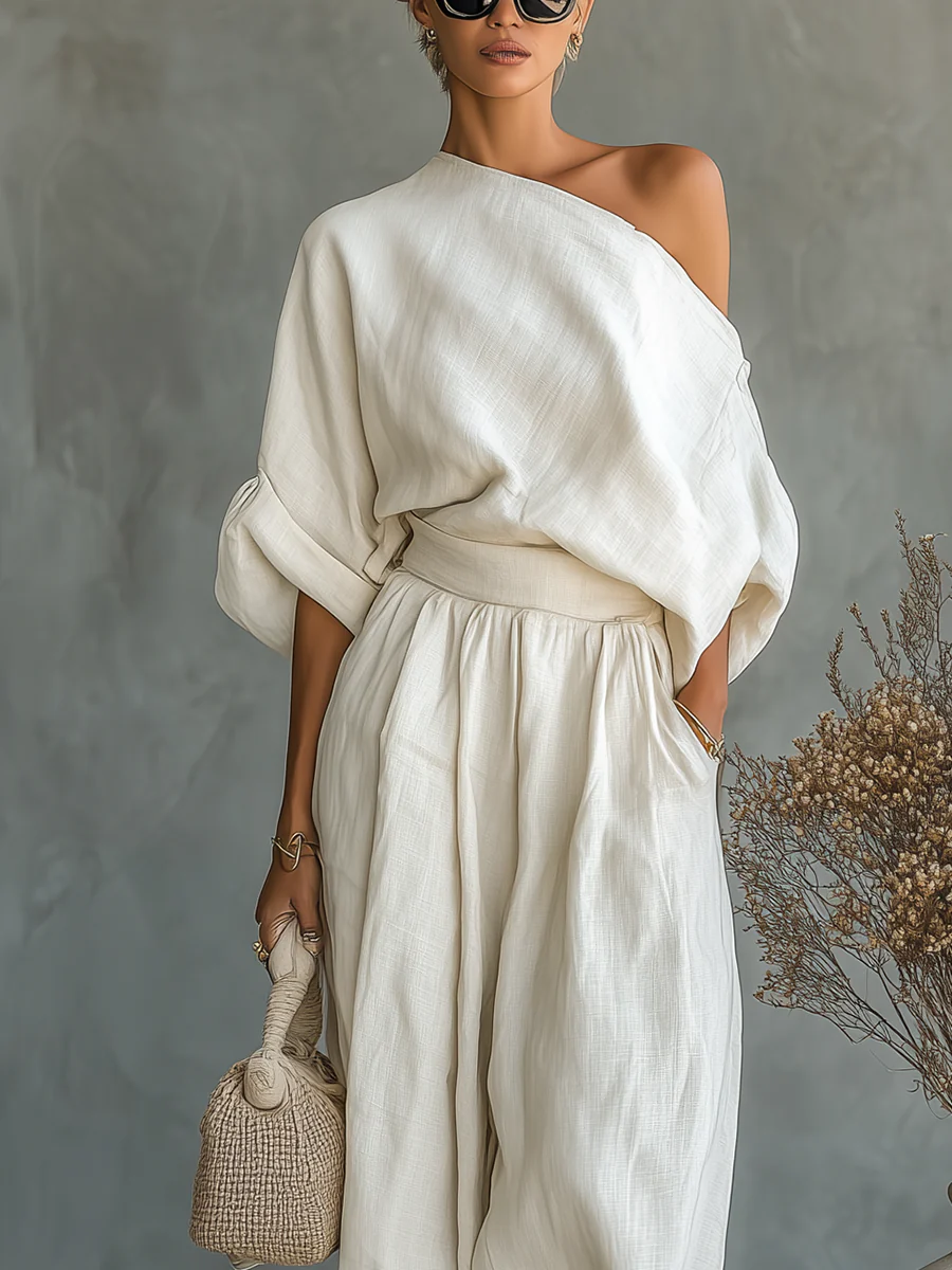 ELEONORA | Two-piece set with one-shoulder top