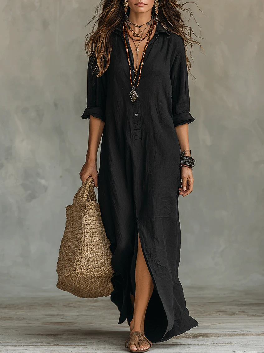 ALESSIA | Maxi dress with button detailing