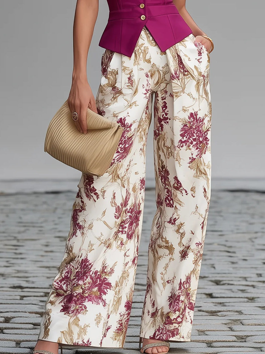 REMI | Set with wide-leg printed trousers