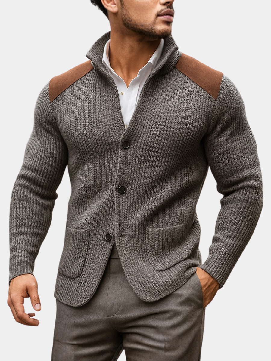 DIETER | Knit blazer with suede trim