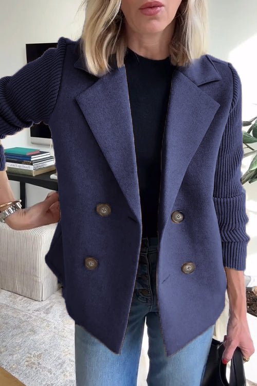 CAMRYN | Blazer with contrast knit sleeves