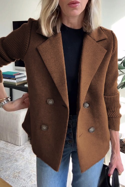 CAMRYN | Blazer with contrast knit sleeves