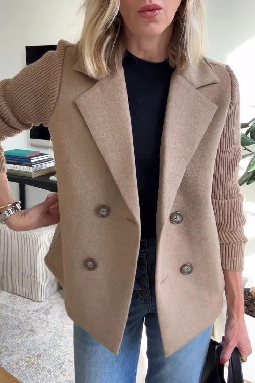 CAMRYN | Blazer with contrast knit sleeves