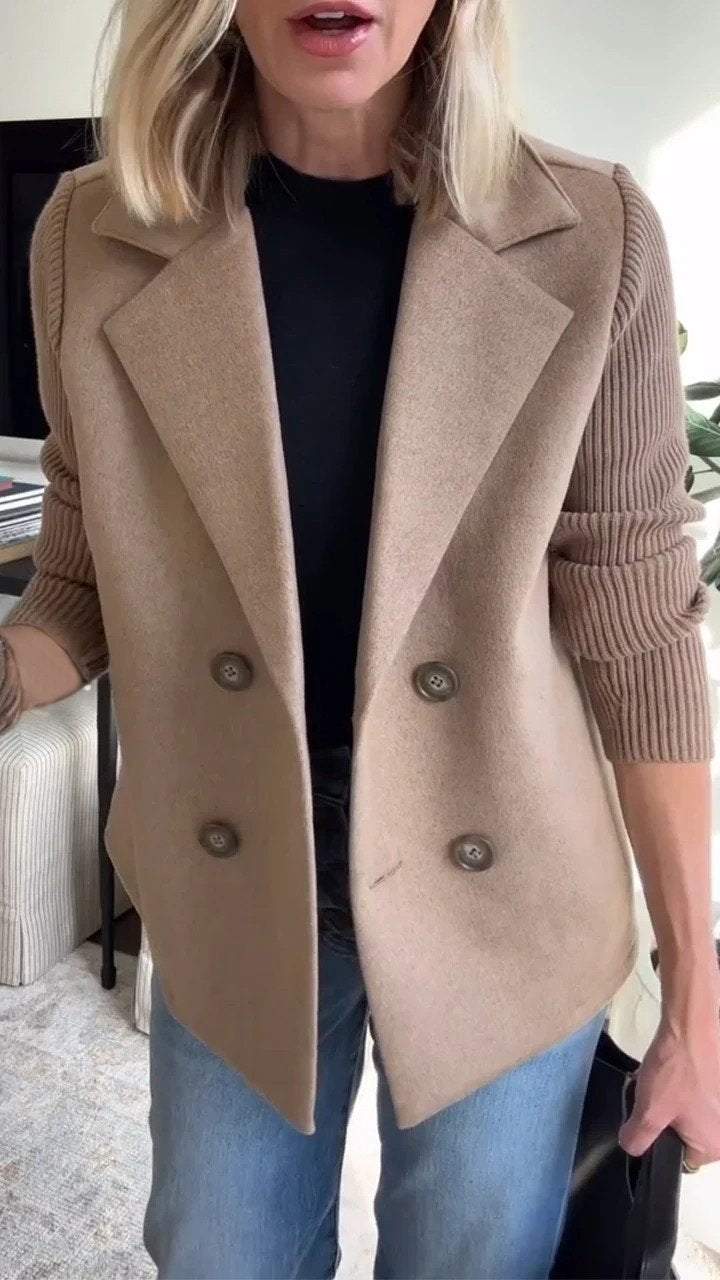 CAMRYN | Blazer with contrast knit sleeves