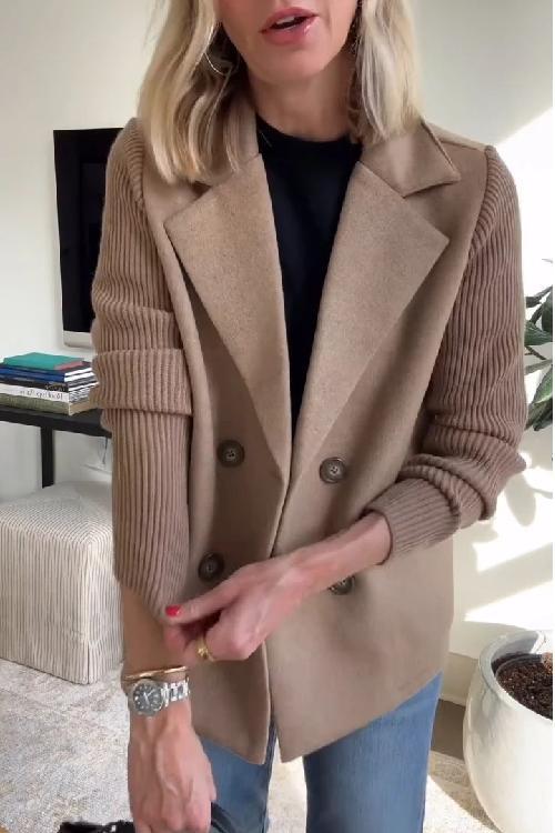 CAMRYN | Blazer with contrast knit sleeves