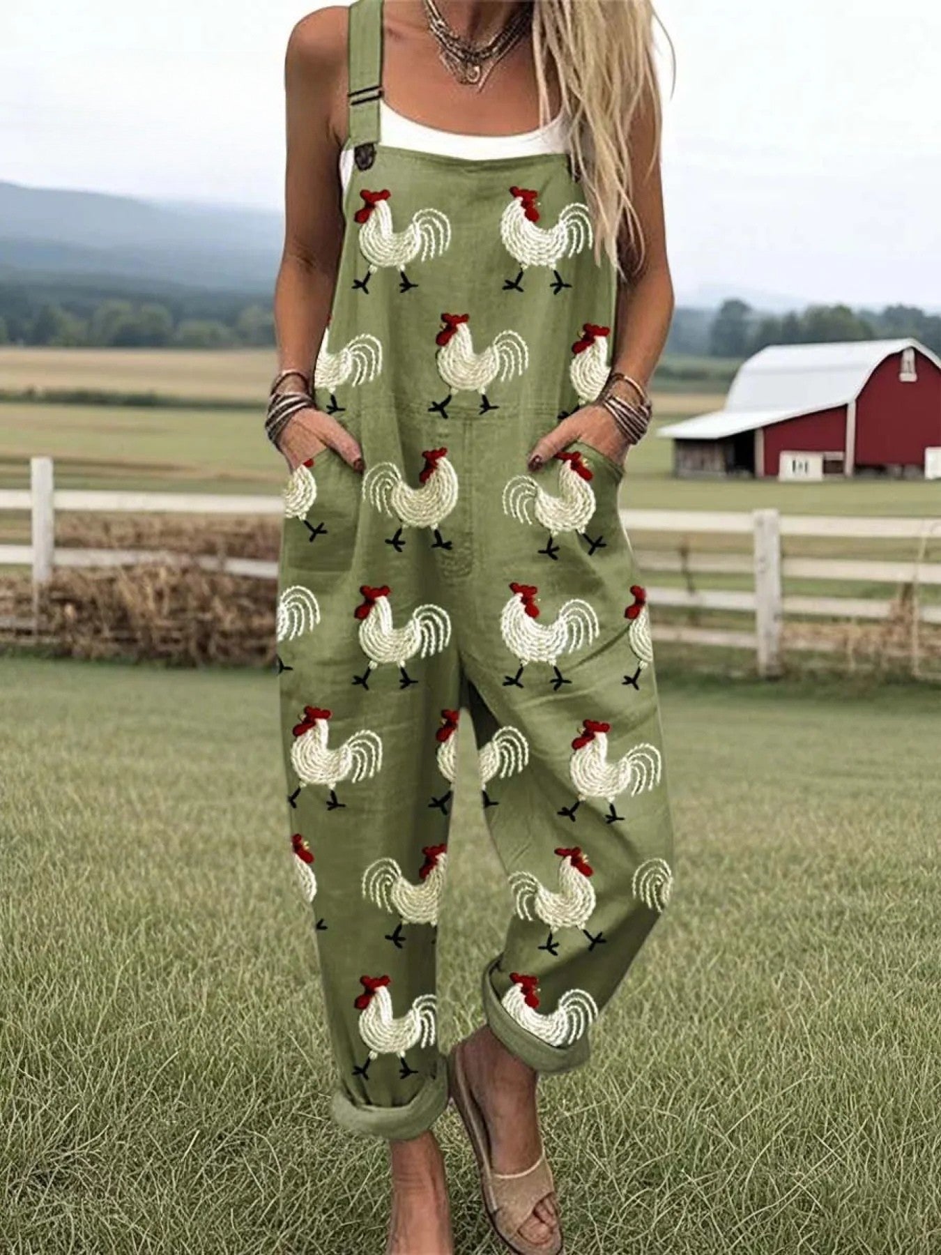 ROSIE | Jumpsuit with rooster print