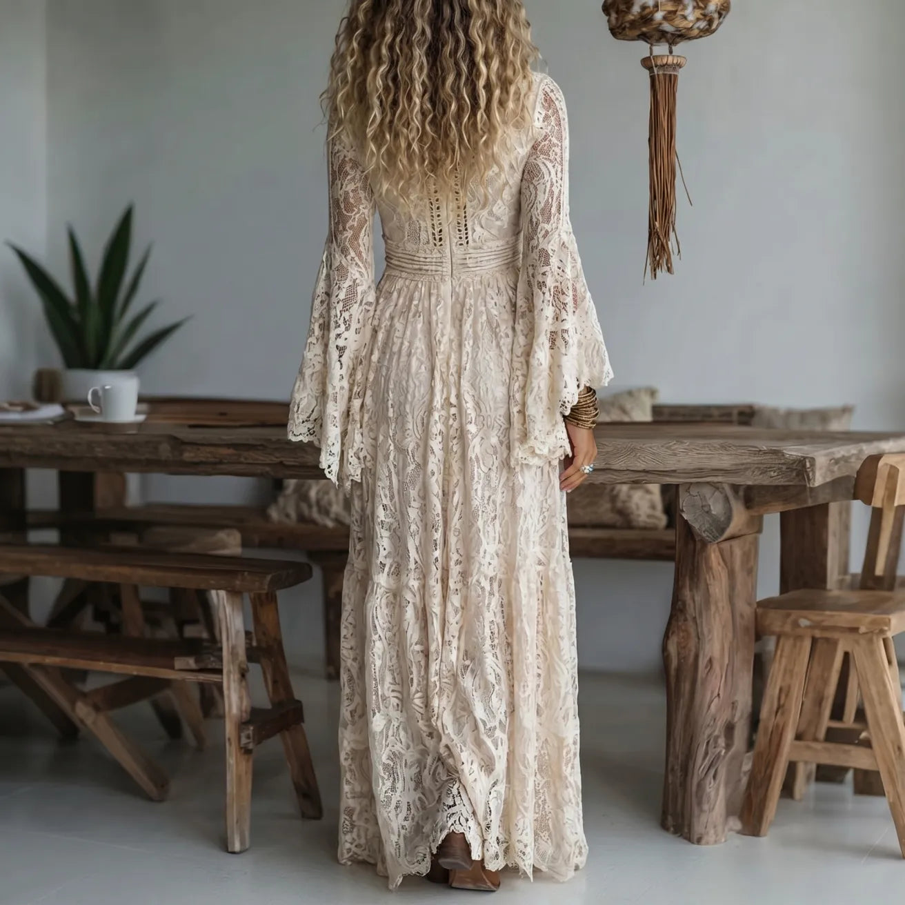 NOELENE | Maxi dress with flared sleeves