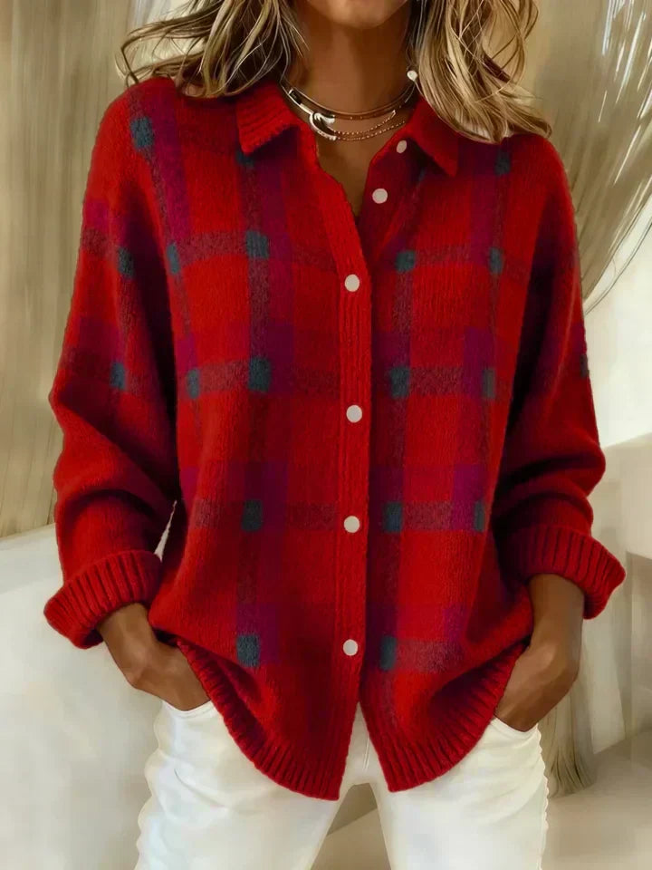 DANIQUE | Jumper with contrast plaid pattern