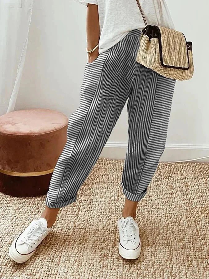 RYLIE | Trousers with vertical stripe - Liora Melbourne