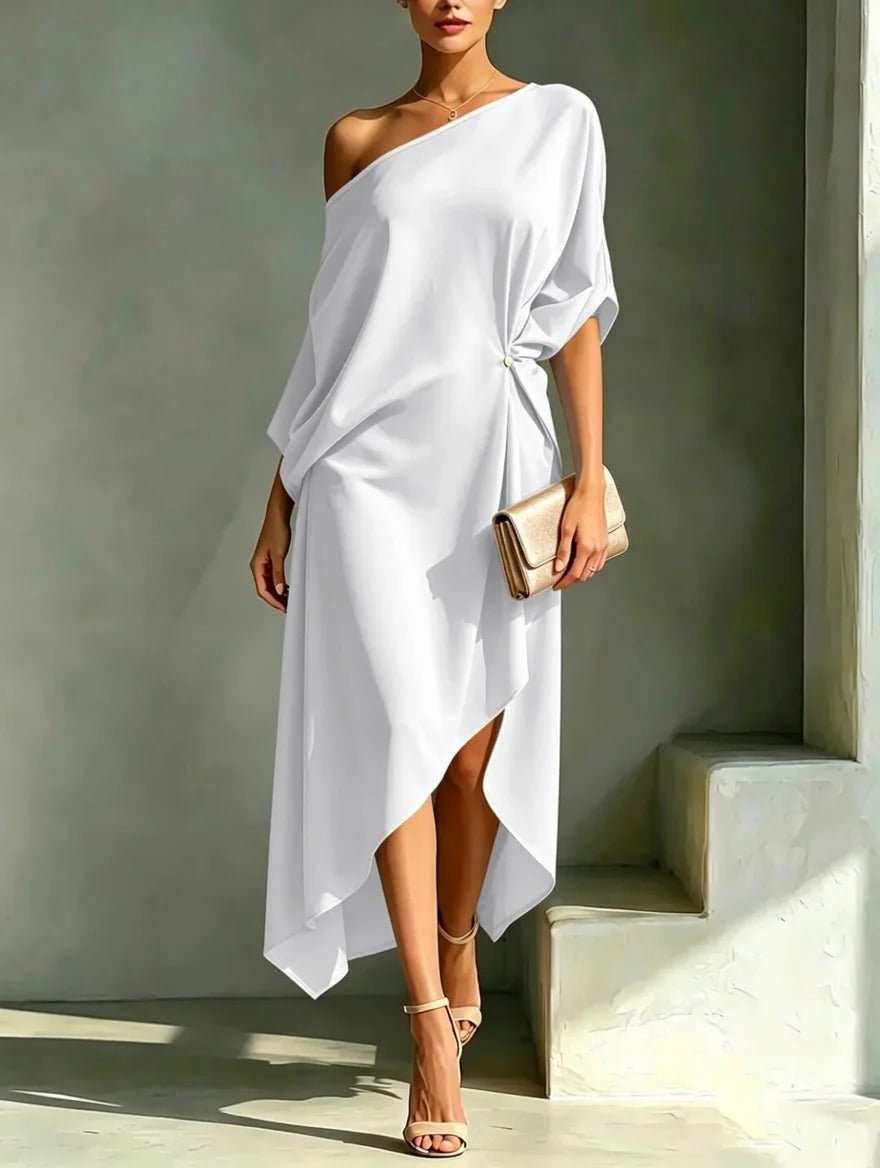 CAMILA | Rochie midi asimetrică elegantă - Liora București