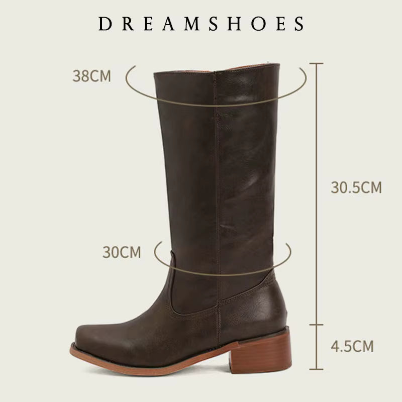 JANE | Western boots with stacked block heel