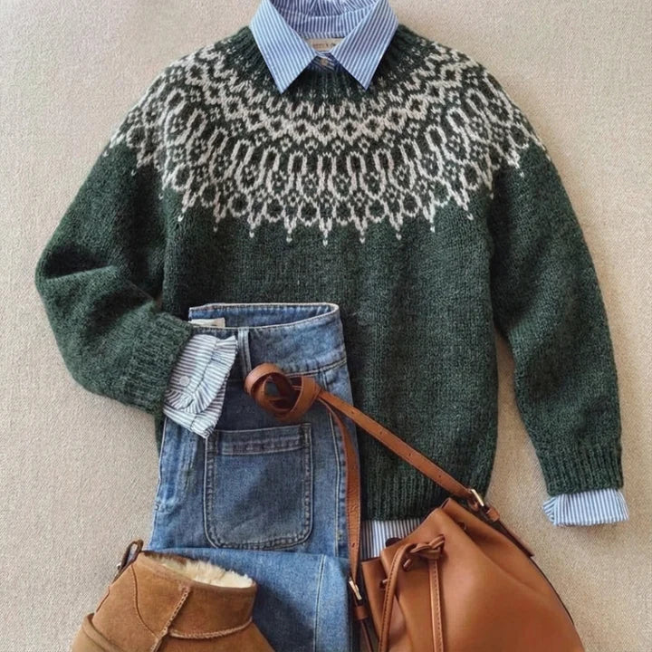 FREYA | Knit jumper with Nordic pattern