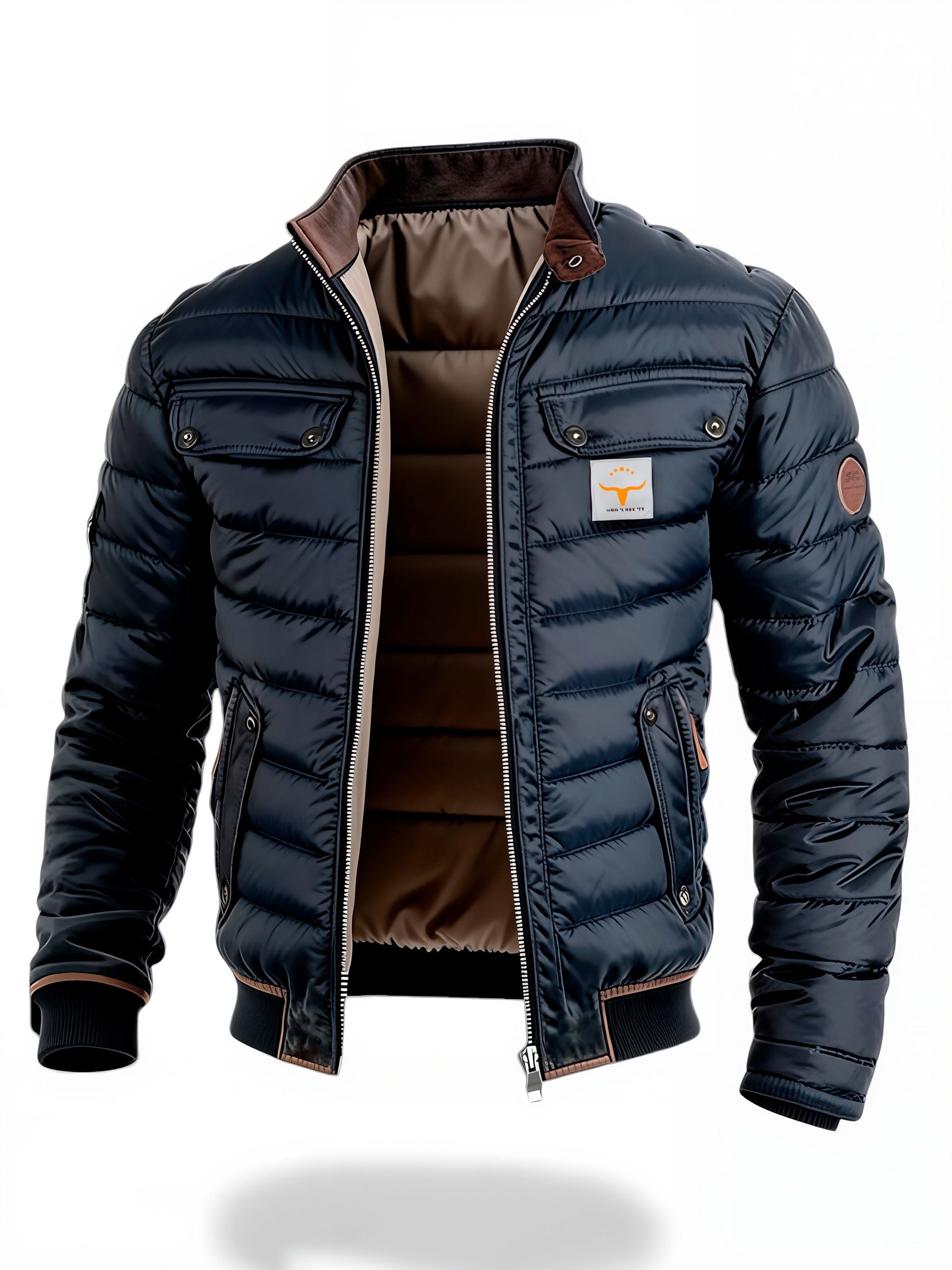 NOAH | Quilted jacket with leather-look panels