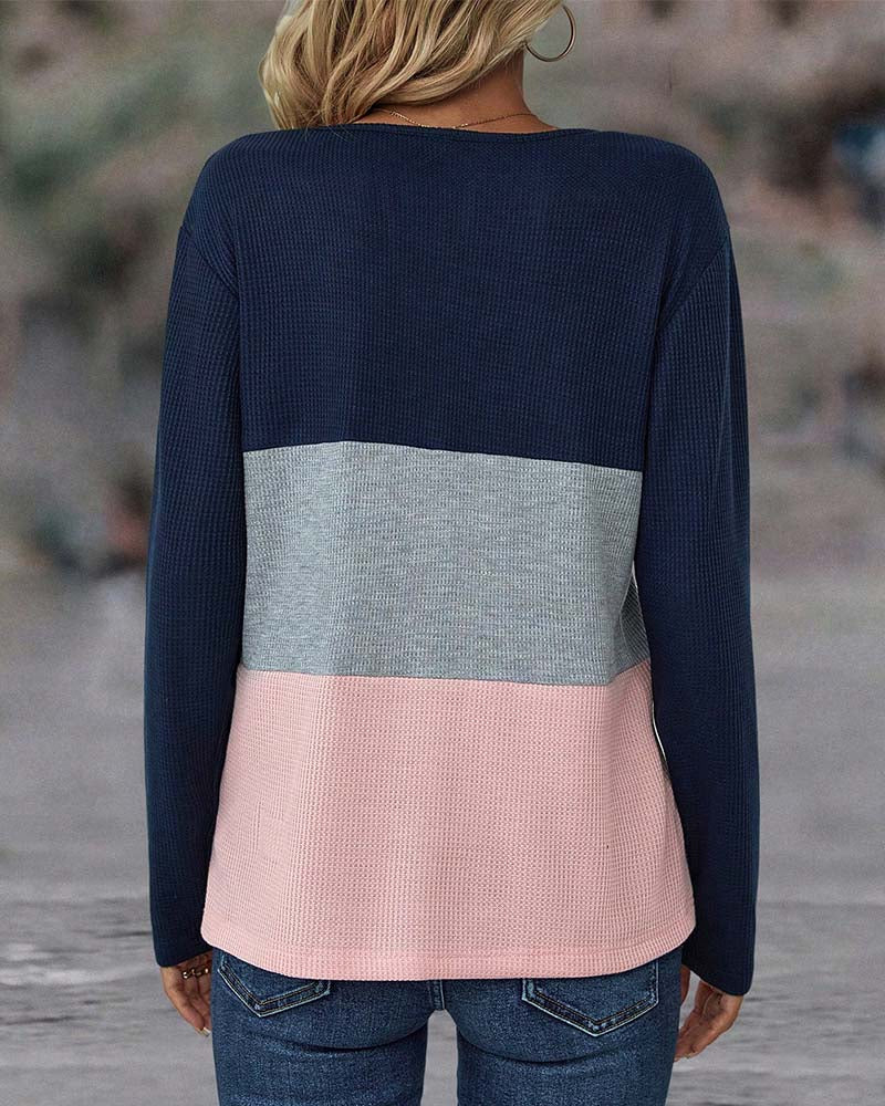 POPPY | Top with colour-block print