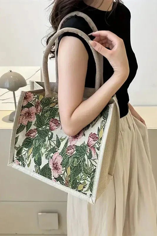 PATRICIA | Geantă din iută cu imprimeu floral - Liora București