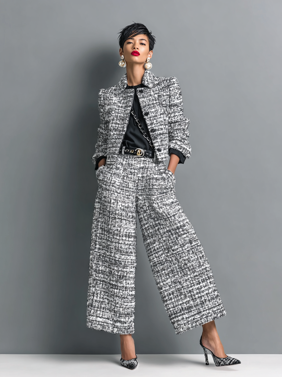 AKIRA | Set with wide-leg trousers