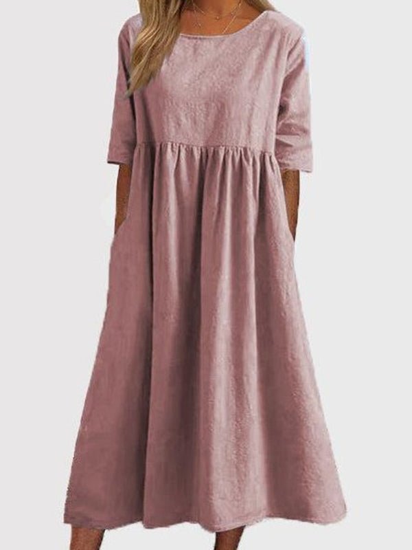 LORENA | Rochie midi plisată cu buzunare - Liora București