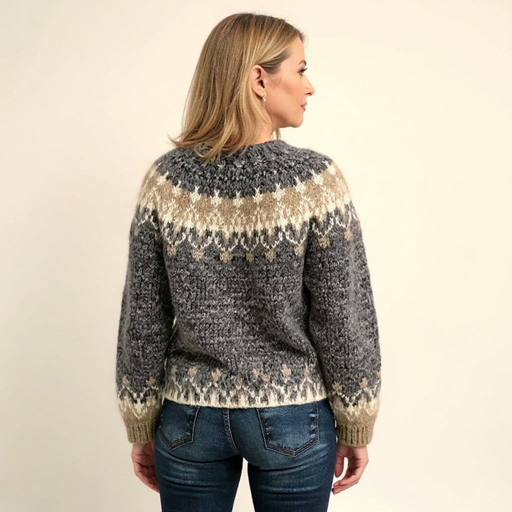 SAMANTHA | Icelandic jumper with patterned knit