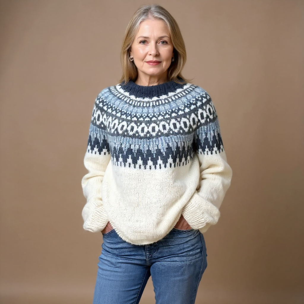 MAECEY | Icelandic knit jumper with patterned detail