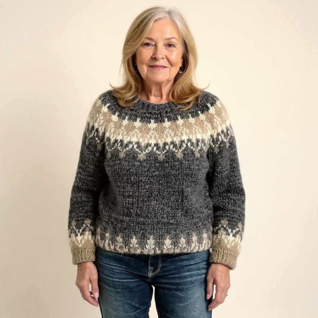 SAMANTHA | Icelandic jumper with patterned knit