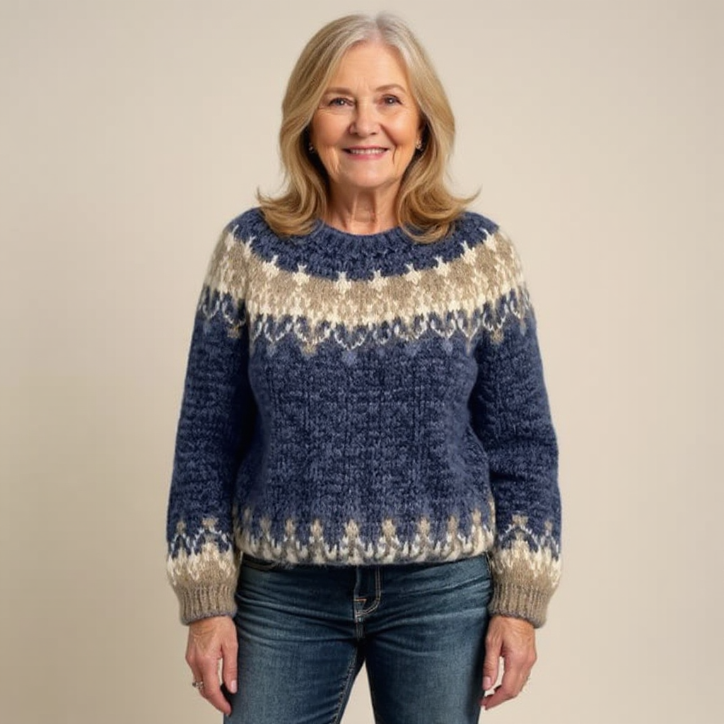 SAMANTHA | Icelandic jumper with patterned knit