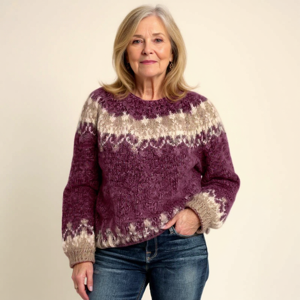 SAMANTHA | Icelandic jumper with patterned knit