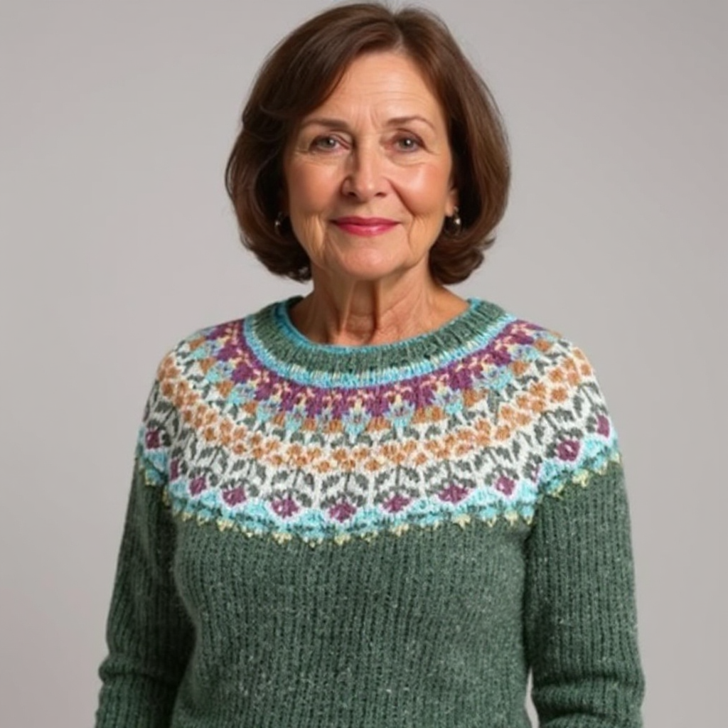 BRITTANY | Icelandic jumper with patterned knit