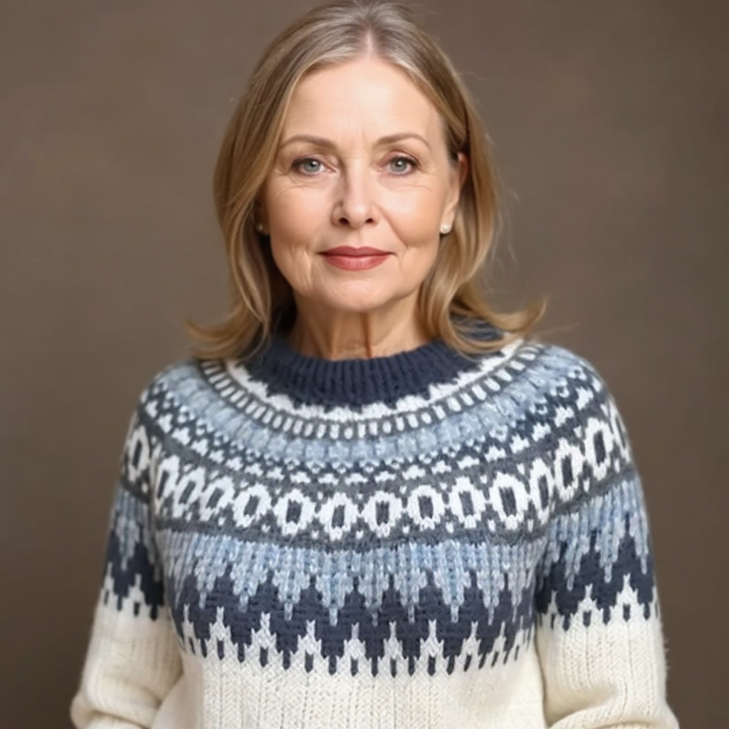 MAECEY | Icelandic knit jumper with patterned detail