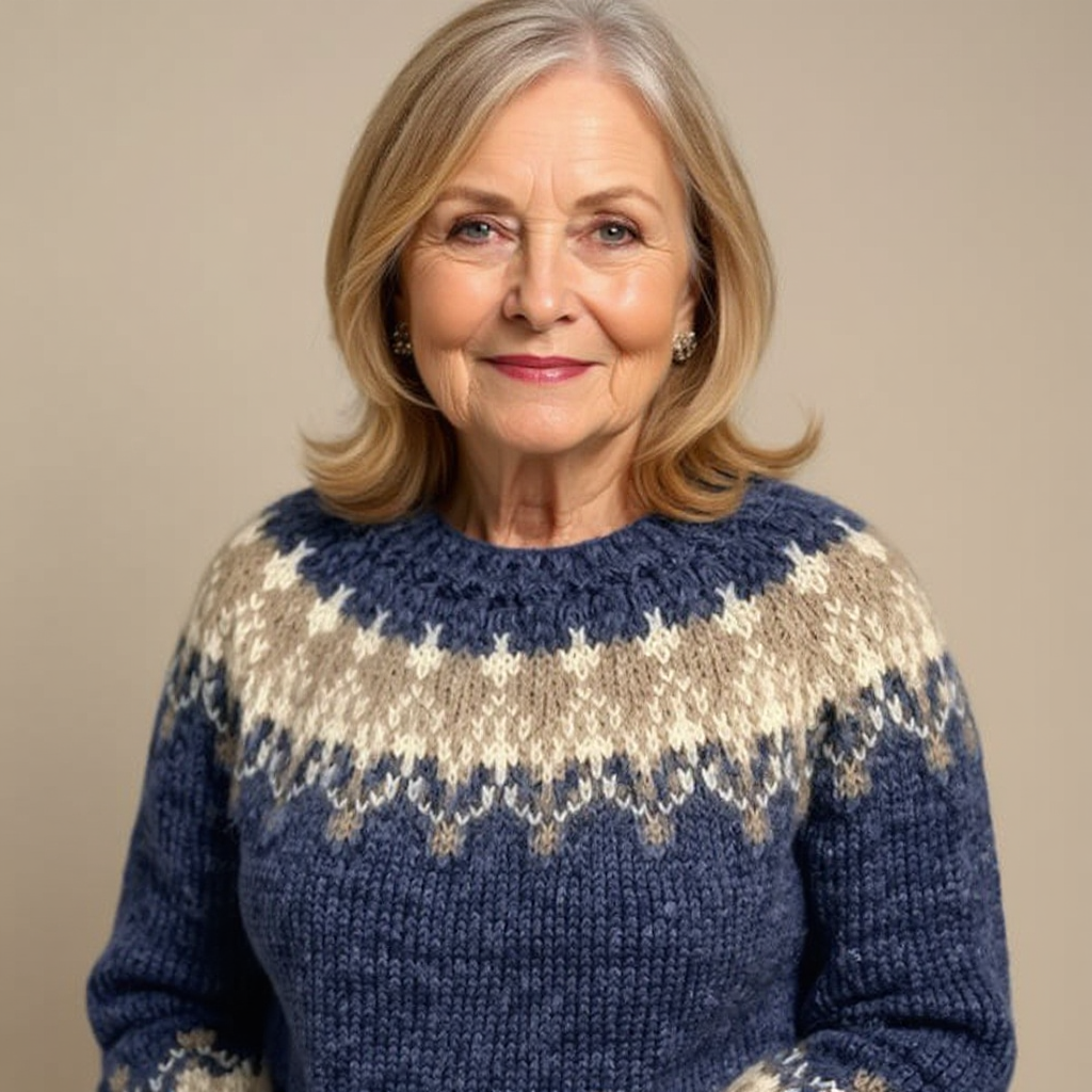SAMANTHA | Icelandic jumper with patterned knit