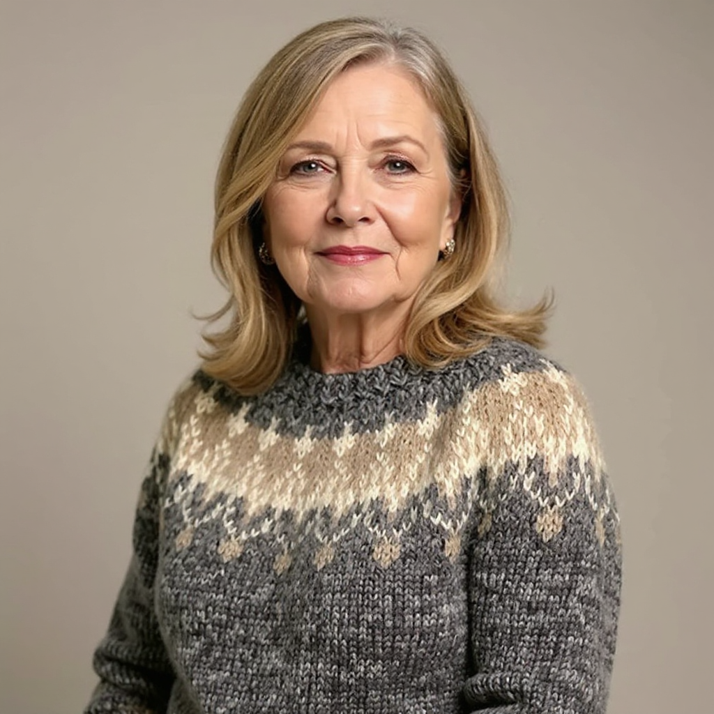 SAMANTHA | Icelandic jumper with patterned knit