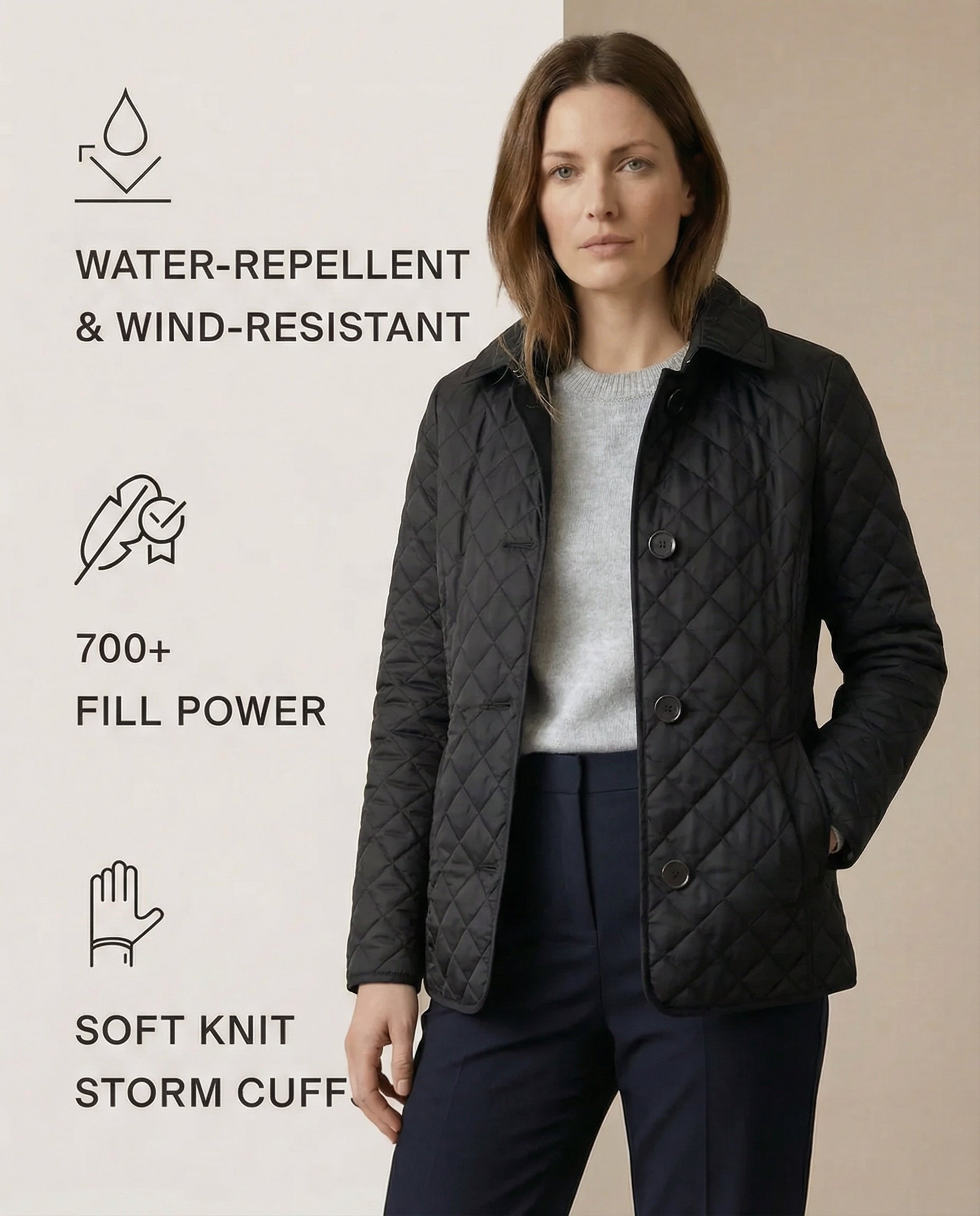 GRACE | Quilted jacket with button-up front