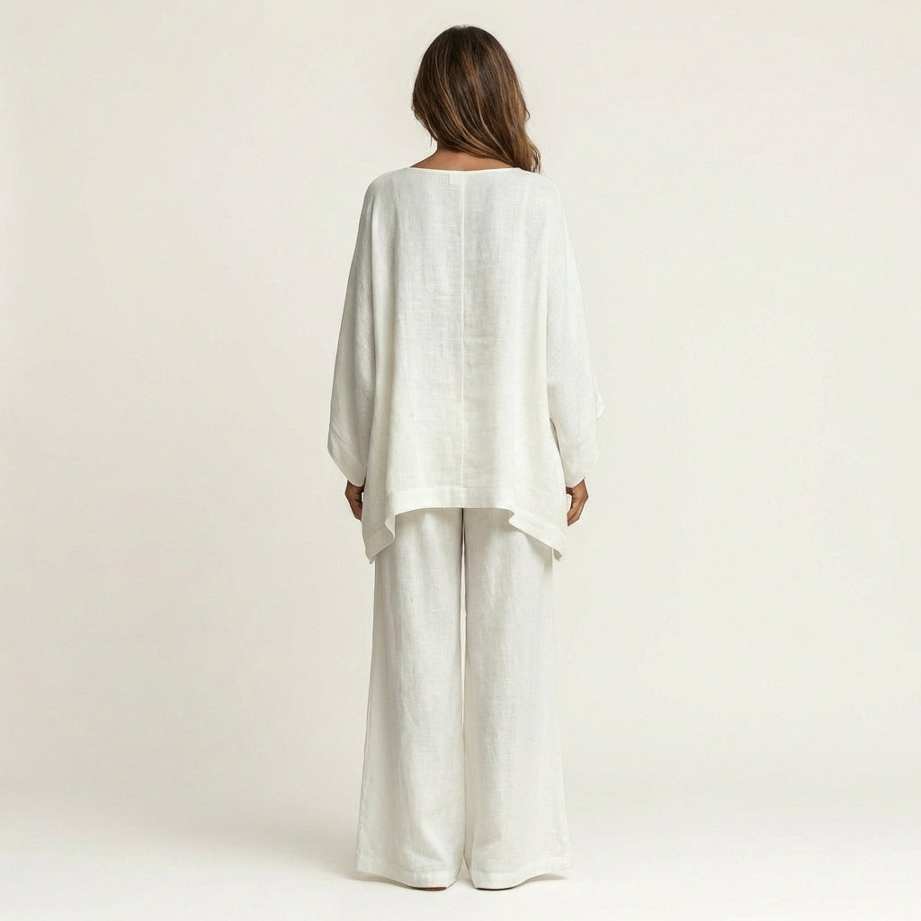 MAJOLIE | Set with wide-leg trousers
