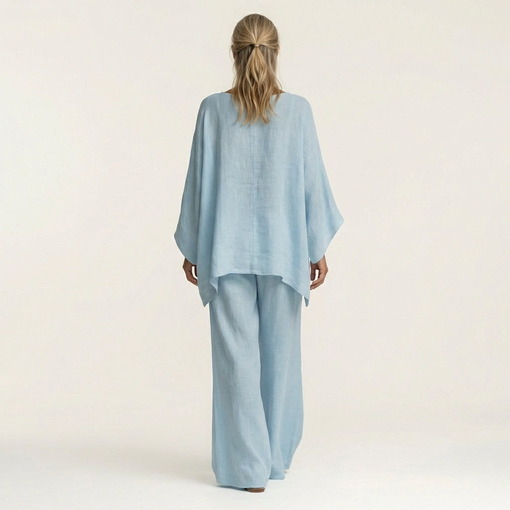 MAJOLIE | Set with wide-leg trousers