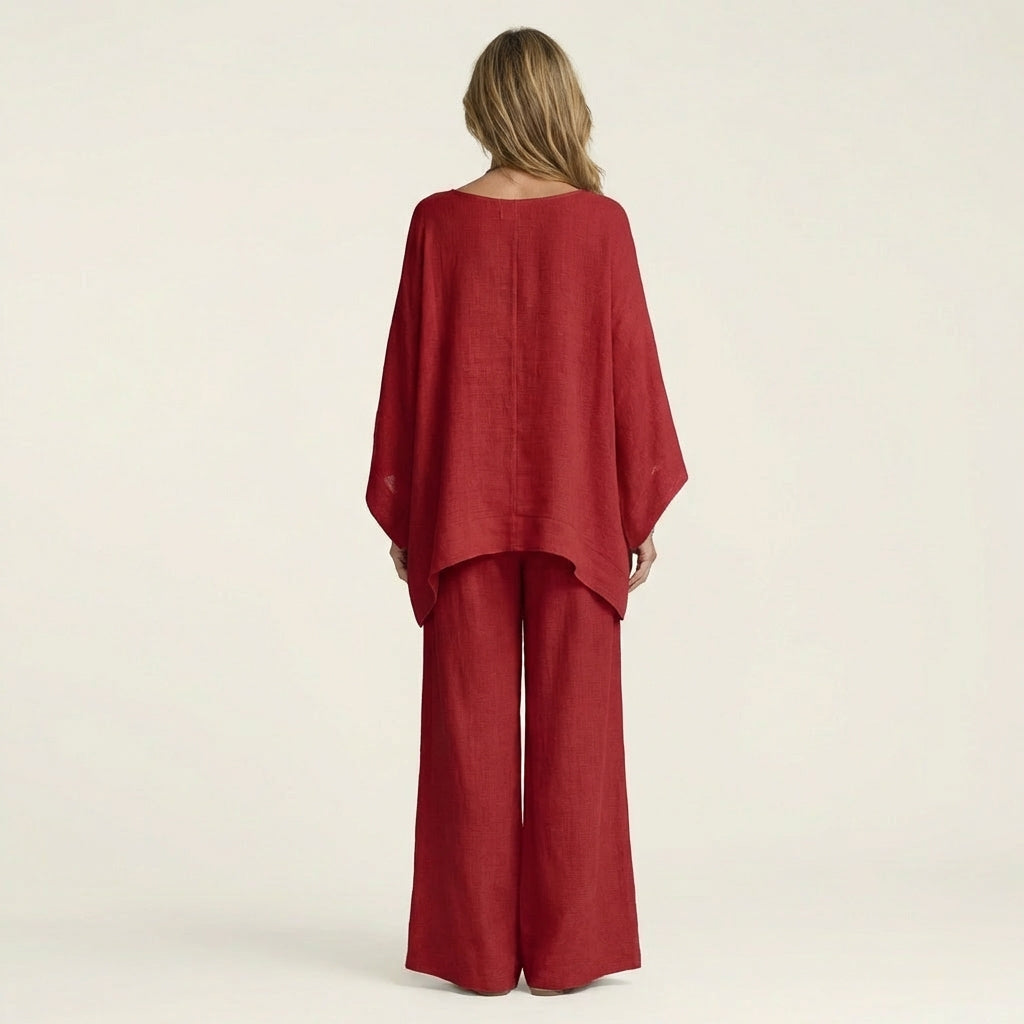 MAJOLIE | Set with wide-leg trousers