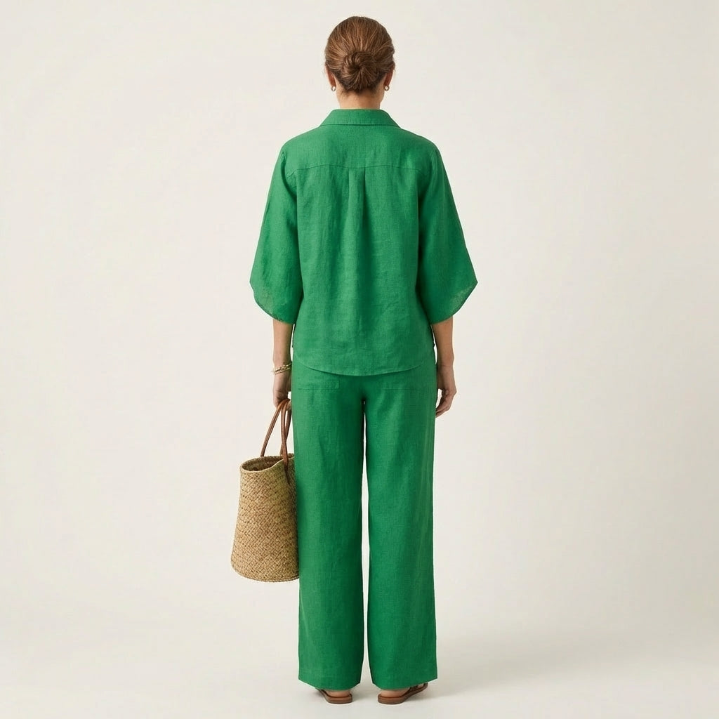 ZERAH | Two-piece set with wide-leg trousers