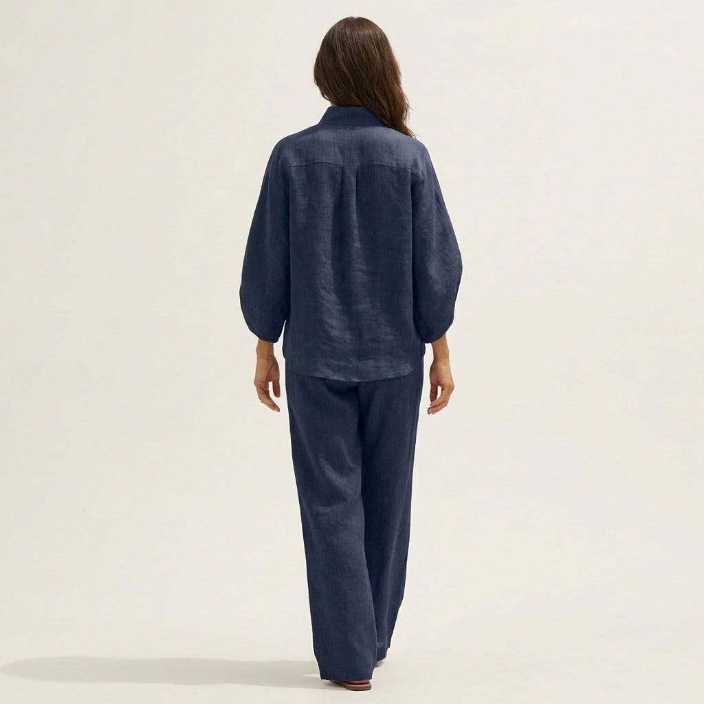 ZERAH | Two-piece set with wide-leg trousers