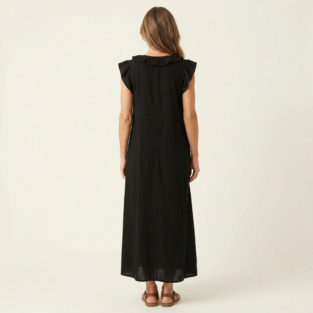 JOSETTE | Maxi dress with ruffle V-neck