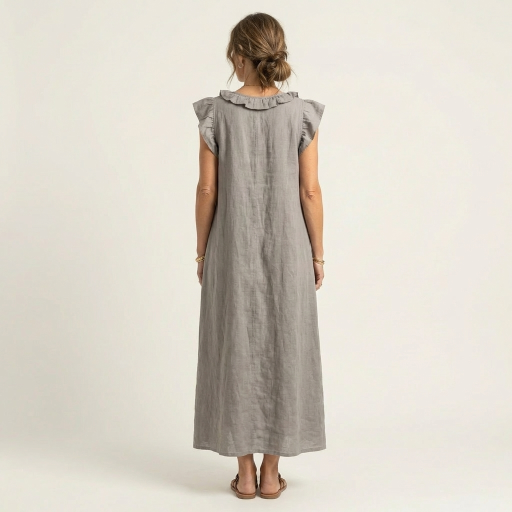 JOSETTE | Maxi dress with ruffle V-neck