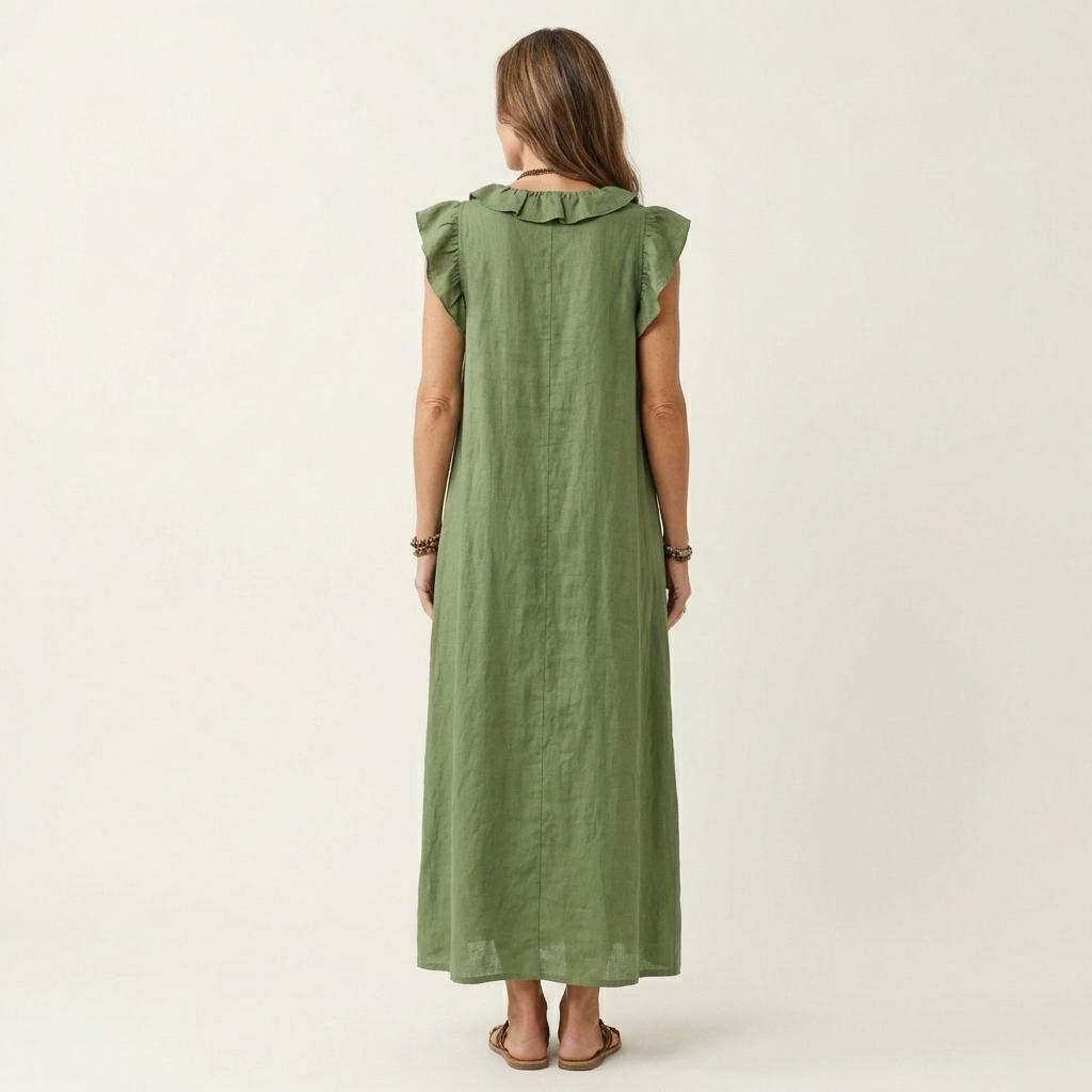 JOSETTE | Maxi dress with ruffle V-neck