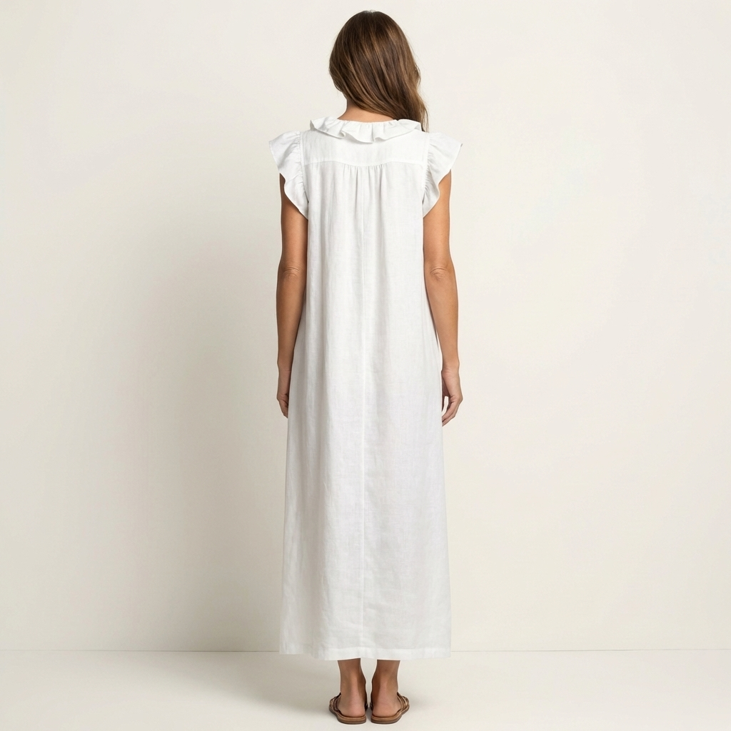 JOSETTE | Maxi dress with ruffle V-neck