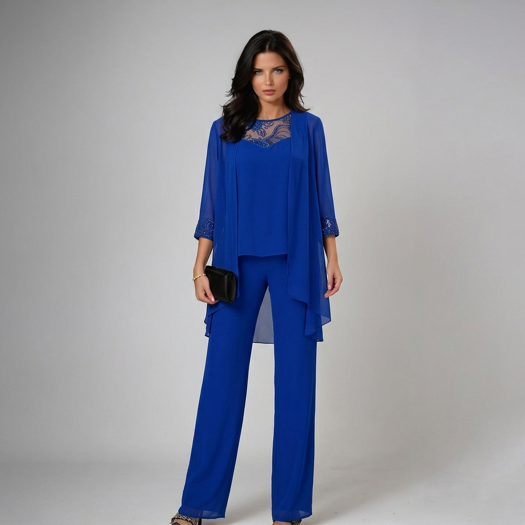 IVA | Three-piece set with wide-leg trousers