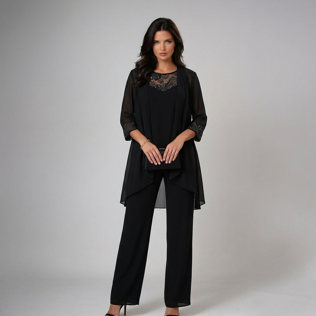 IVA | Three-piece set with wide-leg trousers