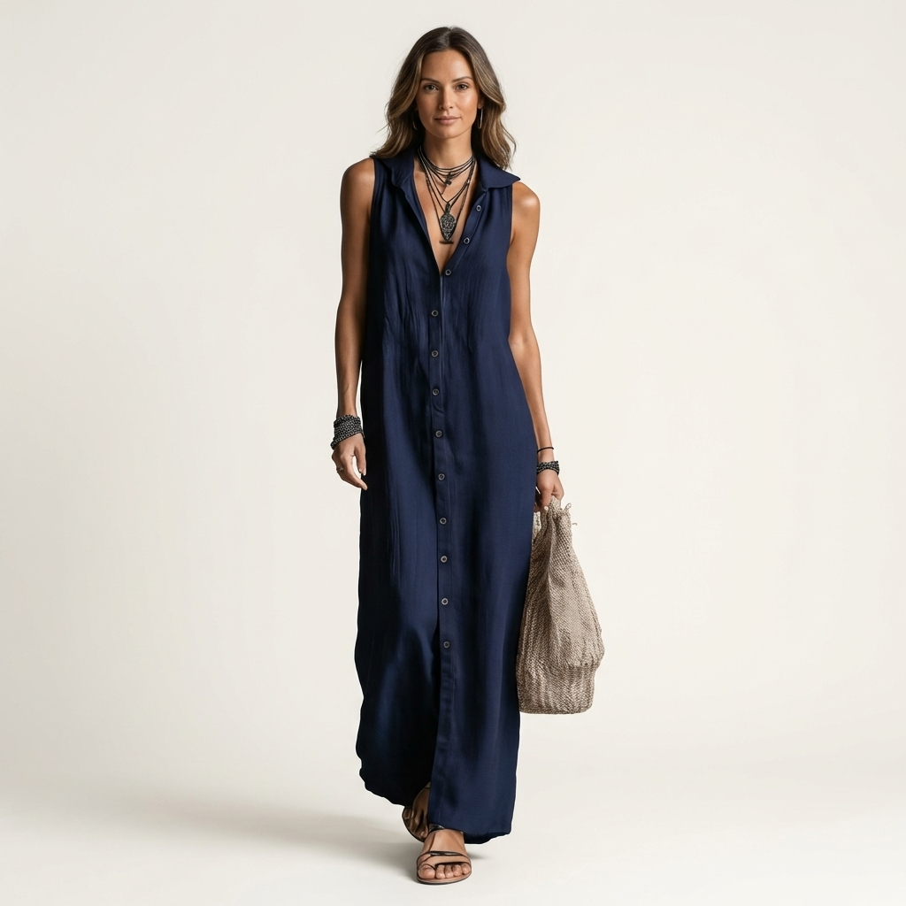 MIRABELL | Maxi dress with hooded collar