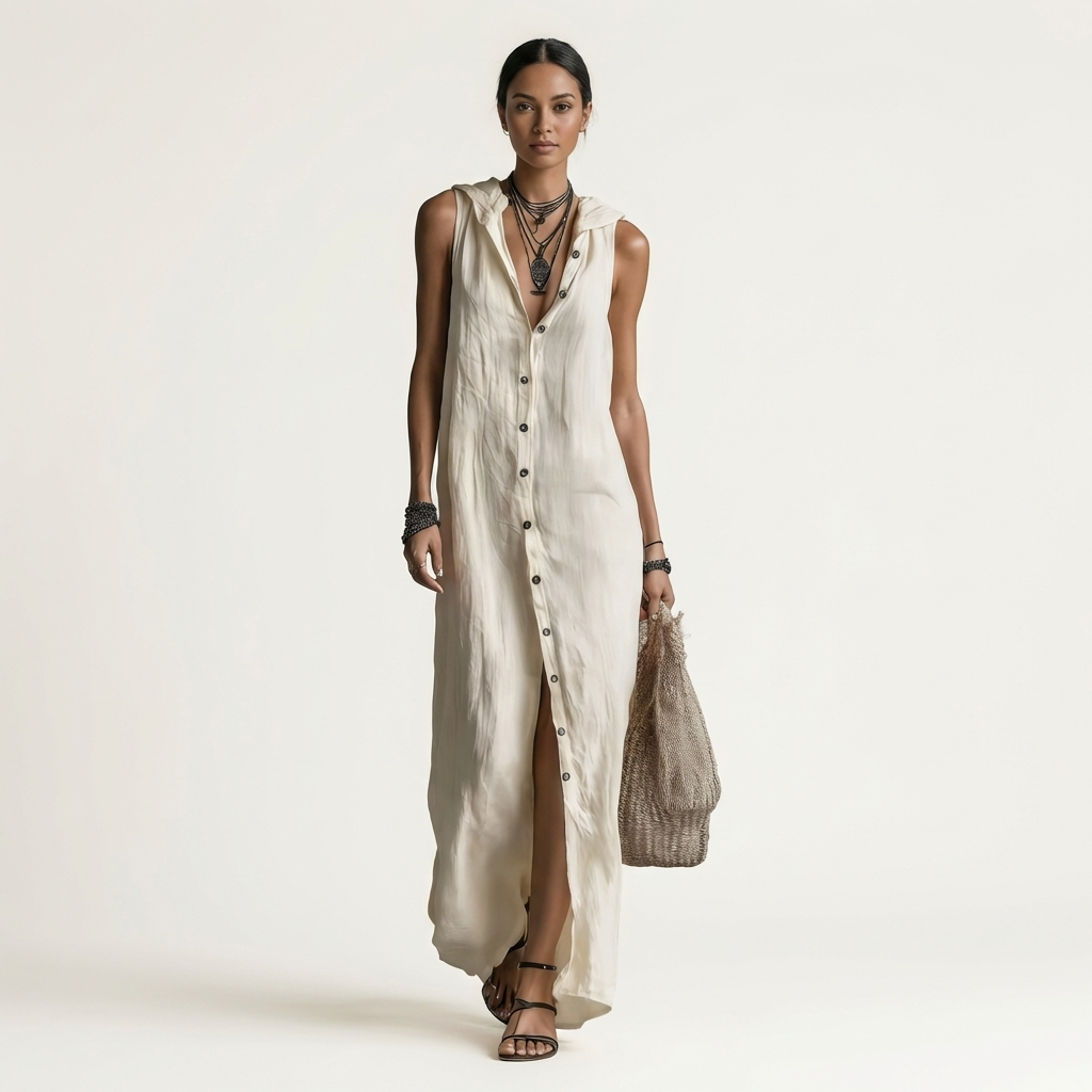 MIRABELL | Maxi dress with hooded collar