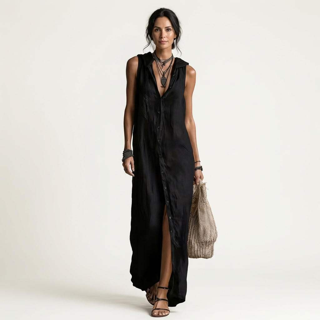 MIRABELL | Maxi dress with hooded collar
