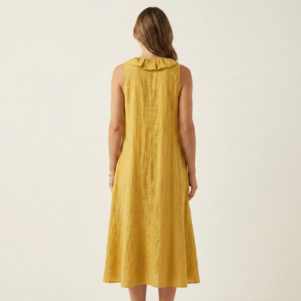 VICKY | Maxi dress with front ruffle