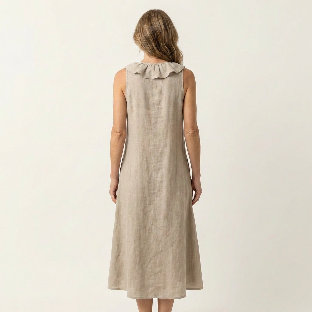 VICKY | Maxi dress with front ruffle